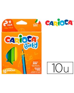 Lapices de colores carioca baby 2 años caja de 10 colores surtidos
