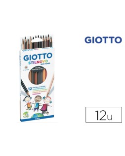 Lapices de colores giotto stilnovo skin tones caja de 12 colores surtidos