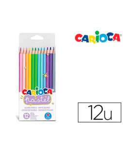 Lapices de colores carioca pastel blister de 12 colores surtidos