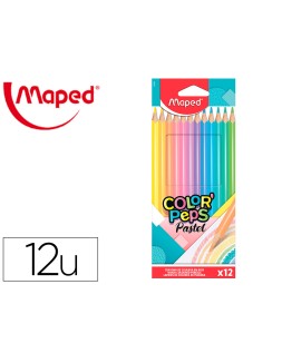 Lapices de colores maped color peps caja de 12 colores pastel surtidos