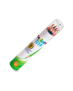 Lapices de colores carioca tita mina 3 mm tubo carton 12 colores surtidos + sacapuntas