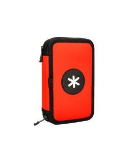 Plumier escolar antartik doble cremallera color rojo 28 piezas