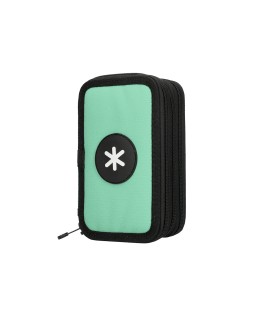 Plumier escolar antartik triple cremallera color menta 36 piezas