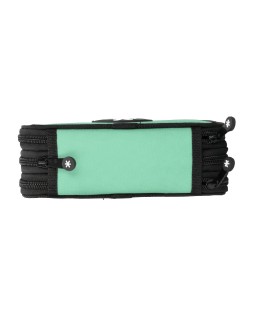 Plumier escolar antartik triple cremallera color menta 36 piezas