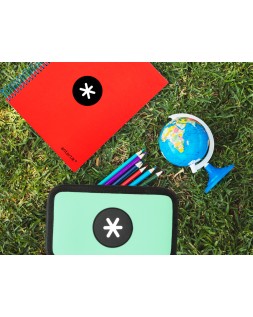 Plumier escolar antartik triple cremallera color menta 36 piezas