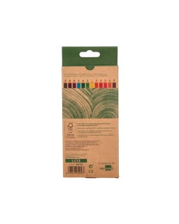 Lapices de colores liderpapel ecouse caja de 12 unidades colores surtidos con certificado fsc