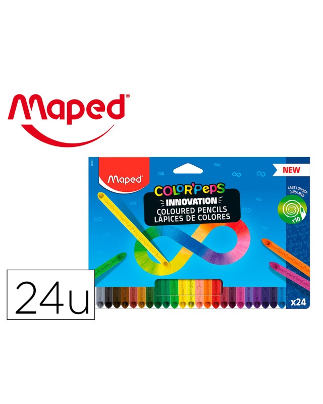 Lapices de colores maped color peps infinity caja de 24 colores surtidos