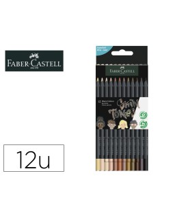 Lapices de colores faber castell black edition tonos de piel caja de 12 unidades colores surtidos