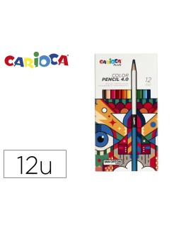 Lapices de colores carioca plus 4.0 caja de 12 unidades colores surtidos