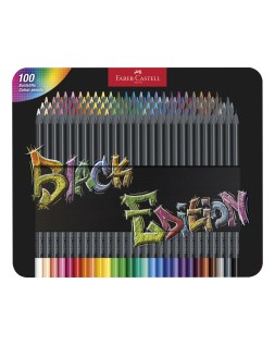 Lapices de colores faber castell black edition caja metalica de 100 unidades colores surtidos