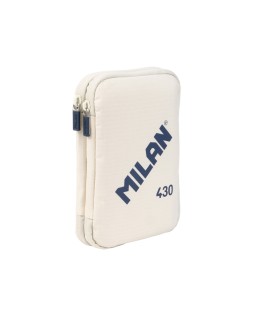 Plumier escolar milan 430 since 1918 doble con accesorios color beig 195x50x130 mm