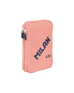 Plumier escolar milan 430 since 1918 doble con accesorios color rosa 195x50x130 mm