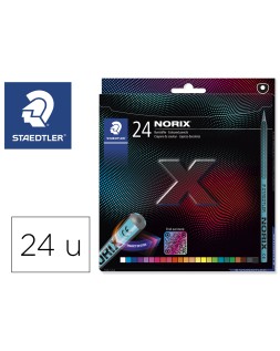 Lapices de colores staedtler norix con forma inteligente estuche de 24 unidades colores surtidos