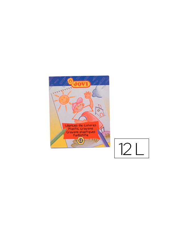 Lapices cera jovi hexagonal caja de 12 unidades colores surtidos
