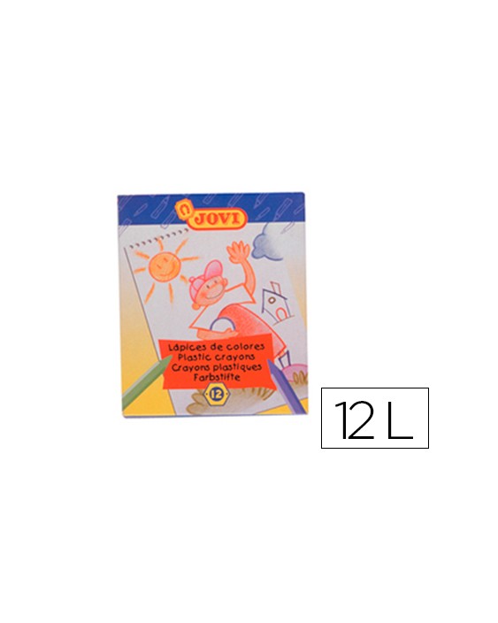 Lapices cera jovi hexagonal caja de 12 unidades colores surtidos