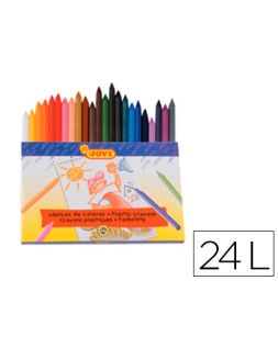 Lapices cera jovi hexagonal caja de 24 unidades colores surtidos