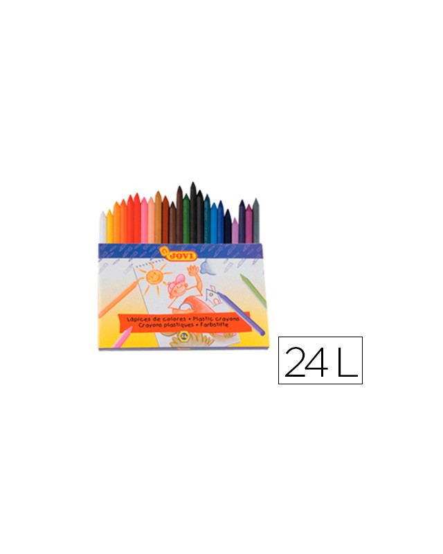 Lapices cera jovi hexagonal caja de 24 unidades colores surtidos