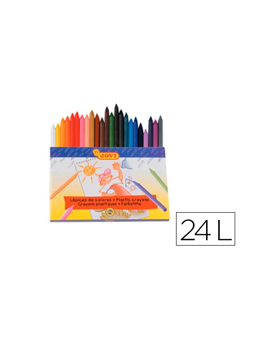 Lapices cera jovi hexagonal caja de 24 unidades colores surtidos