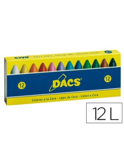 Lapices cera dacs caja de 12 colores surtidos
