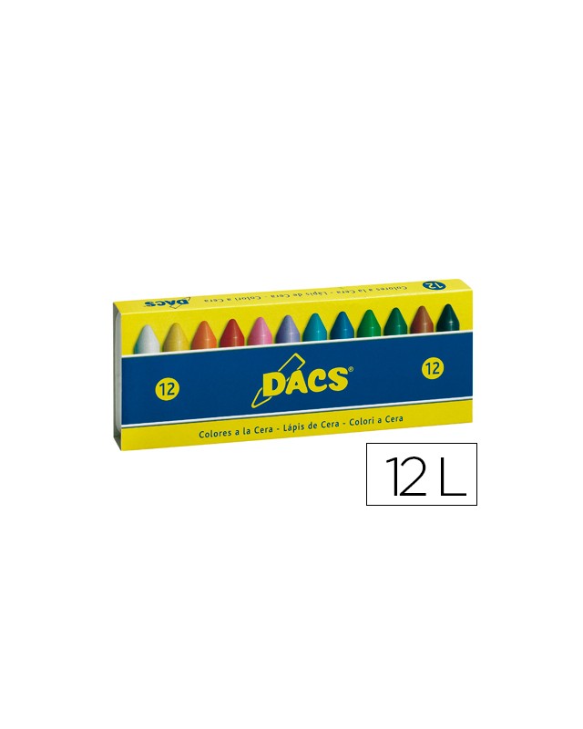 Lapices cera dacs caja de 12 colores surtidos