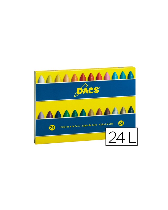 Lapices cera dacs caja de 24 colores surtidos