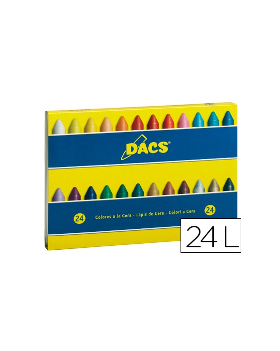 Lapices cera dacs caja de 24 colores surtidos