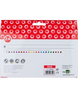 Lapices cera liderpapel caja de 24 unidades colores surtidos