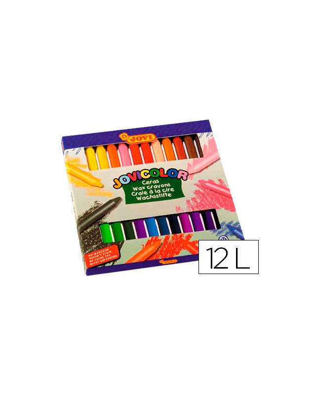 Lapices cera jovicolor caja de 12 unidades colores surtidos