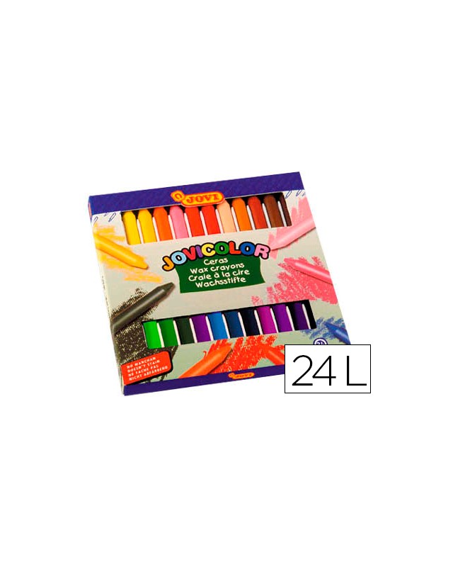 Lapices cera jovicolor caja de 24 unidades colores surtidos