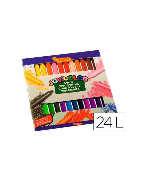 Lapices cera jovicolor caja de 24 unidades colores surtidos