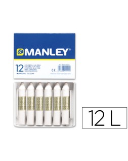 Lapices cera manley unicolor blanco n.1 caja de 12 unidades