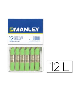 Lapices cera manley unicolor verde amarillento n.22 caja de 12 unidades