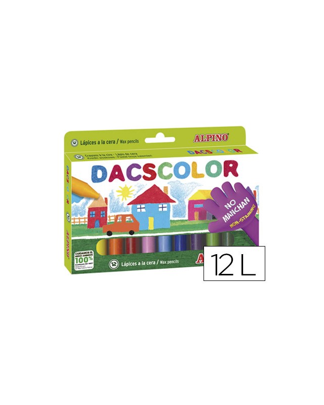 Lapices cera dacscolor caja de 12 colores