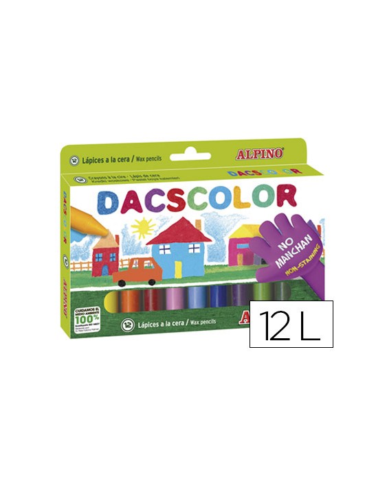 Lapices cera dacscolor caja de 12 colores