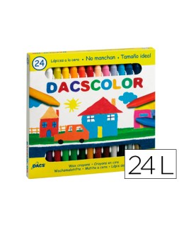 Lapices cera dacscolor caja de 24 colores