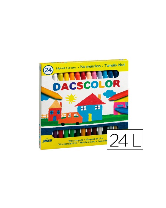 Lapices cera dacscolor caja de 24 colores
