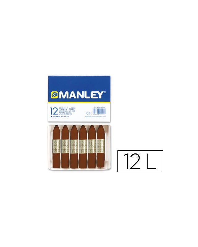 Lapices cera manley unicolor pardo n.29 caja de 12 unidades