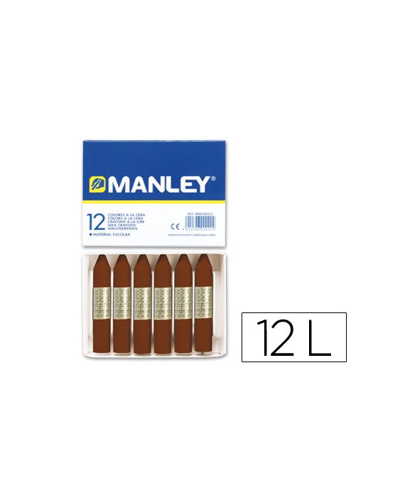 Lapices cera manley unicolor pardo n.29 caja de 12 unidades