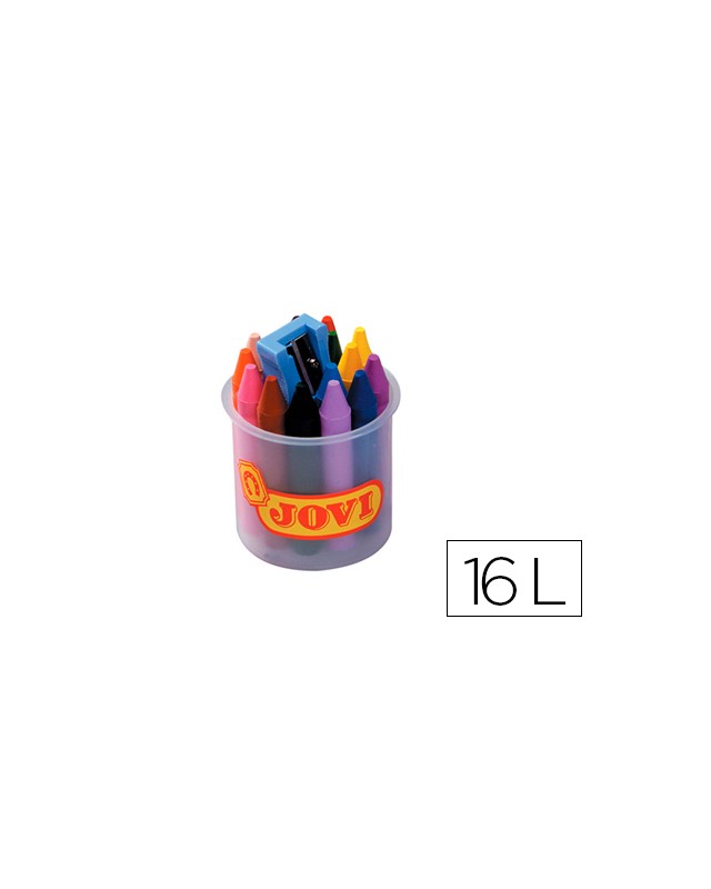 Lapices cera jovicolor bote de 16 unidades colores surtidos