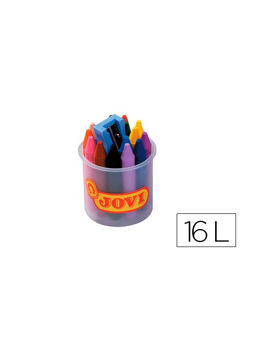 Lapices cera jovicolor bote de 16 unidades colores surtidos