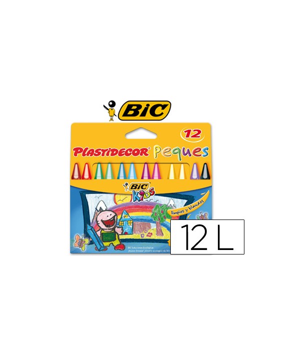 Lapices cera plastidecor peques caja de 12 colores surtidos