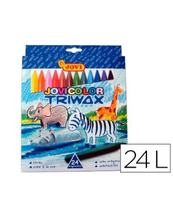 Lapices cera jovicolor triangular triwax 24 unidades colores surtidos
