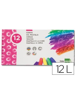 Lapices cera semi blanda lider papel caja de 12 unidades colores surtidos
