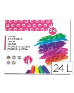Lapices cera semi blanda lider papel caja de 24 unidades colores surtidos