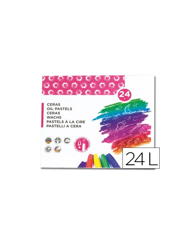 Lapices cera semi blanda lider papel caja de 24 unidades colores surtidos