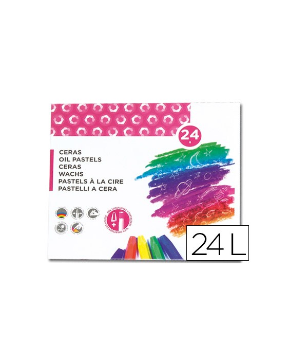Lapices cera semi blanda lider papel caja de 24 unidades colores surtidos