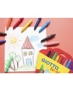 Lapices cera giotto super bebe caja de 10 colores surtidos + sacapuntas
