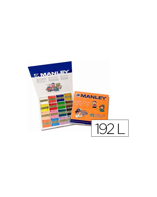 Lapices cera manley school pack de 192 unidades colores surtidos 16 x color
