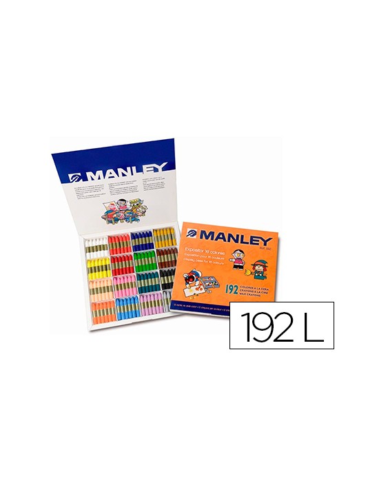 Lapices cera manley school pack de 192 unidades colores surtidos 16 x color