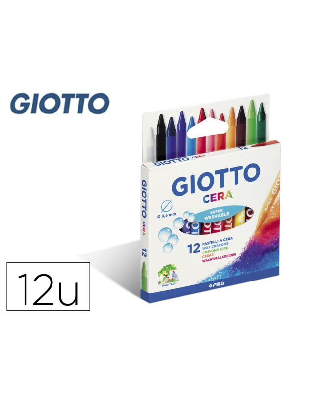 Lapices cera giotto caja de 12 colores surtidos
